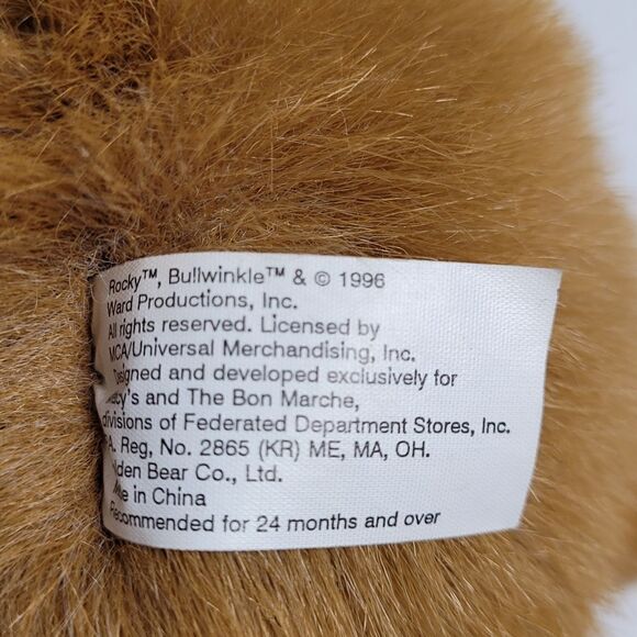 VINTAGE 90s Rocky & Bullwinkle large stuffed animal plush holiday Christmas - Picture 6 of 8